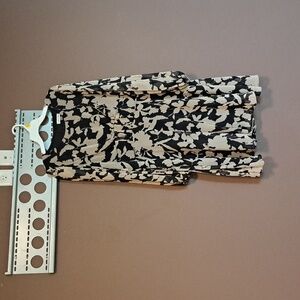 Calvin Klein Black and Cream Patterned Dress